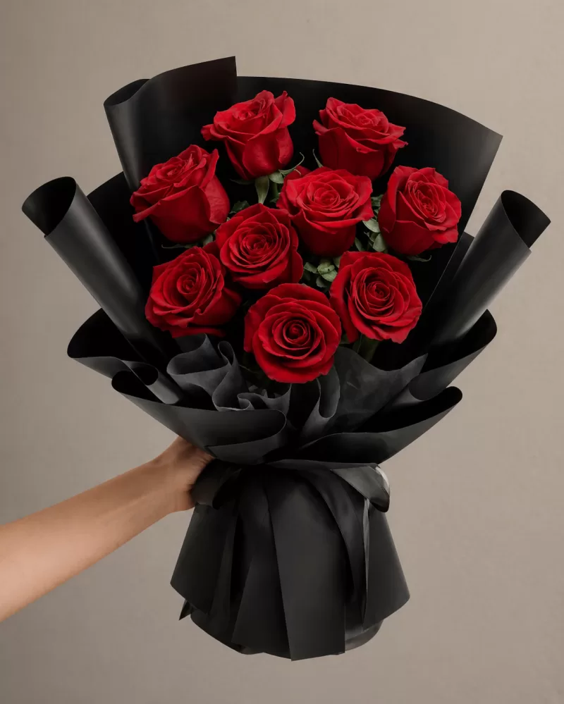 9 Adet Kırmızı Gül Buketi