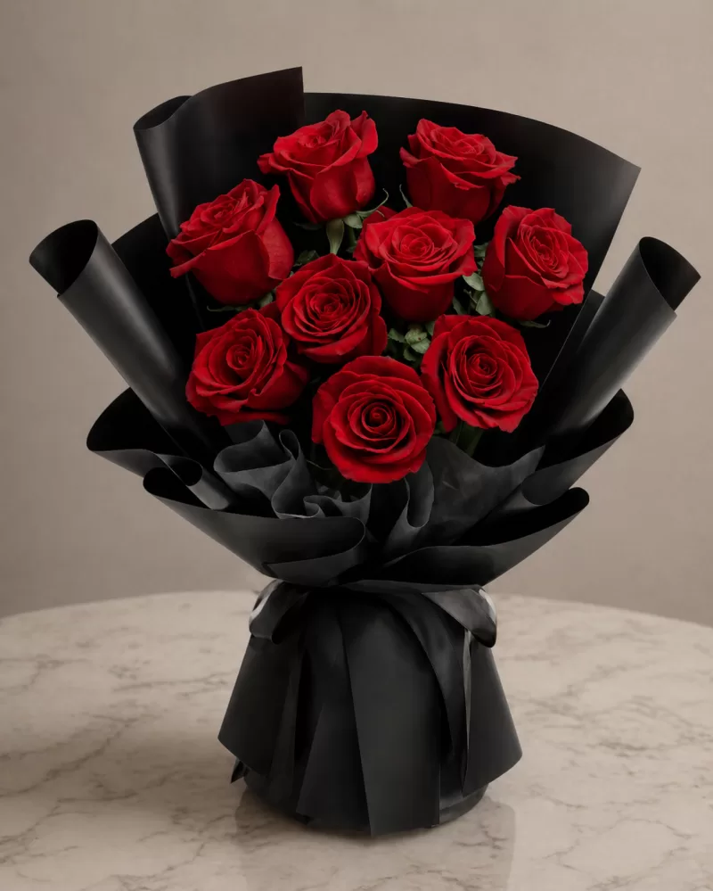 9 Adet Kırmızı Gül Buketi