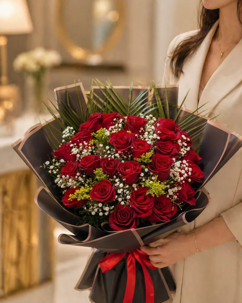 25 Adet Kırmızı Gül Buketi