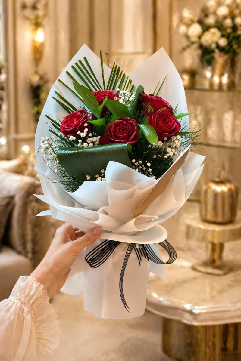 5 Adet Kırmızı Gül Buketi