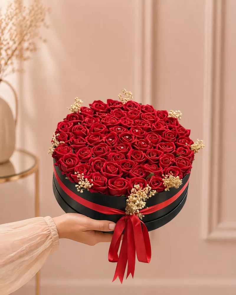 55 Adet Yapay Kırmızı Gül Aranjmanı