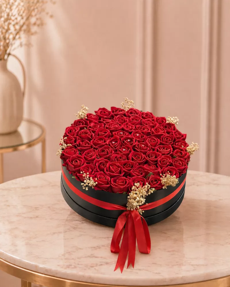 55 Adet Yapay Kırmızı Gül Aranjmanı