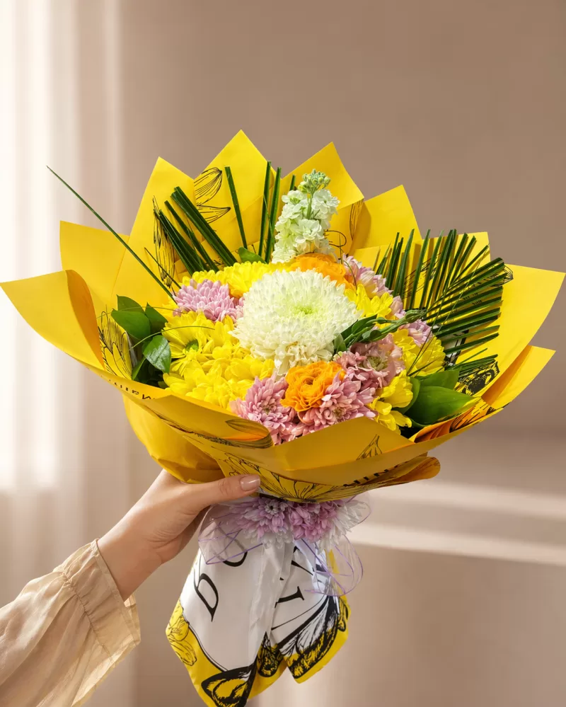 İthal renkli Papatya ve Krizantem