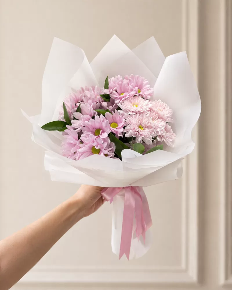 İthal Pembe Papatya Buketi