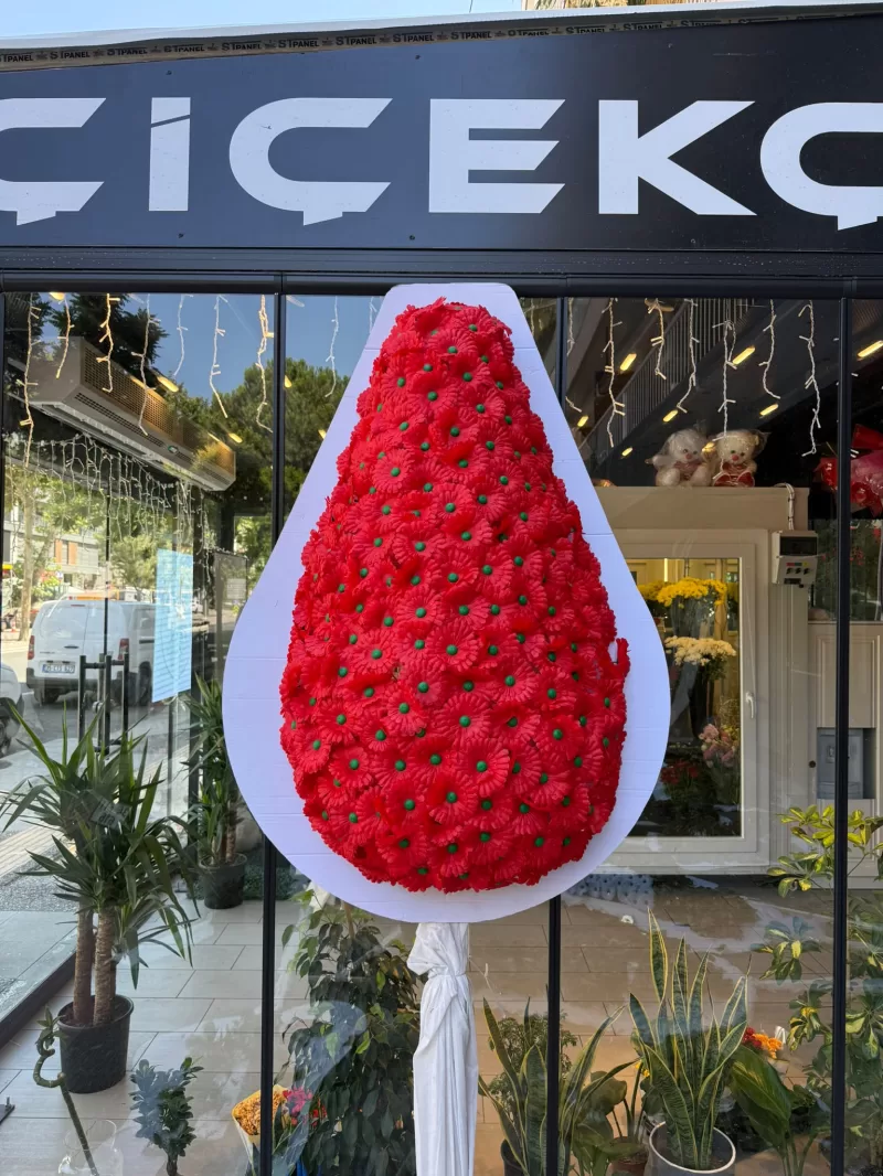 Yapay Kırmızı Gerbera Çelenk