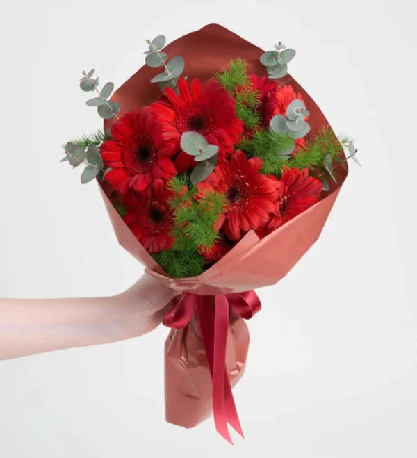 Kırmızı Gerbera Çiçek Buketi